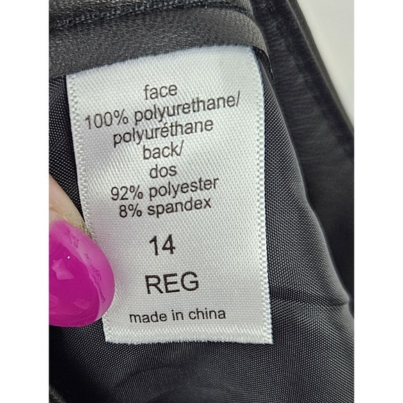 Edgely By Maurices Faux Leather Wide Leg Cargo Pants Sz 14 Goth Punk Glampunk D6 - Picture 4 of 5